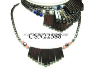 Hematite Beads Choker Chunky bib Statement Necklace women Fashion Jewelry